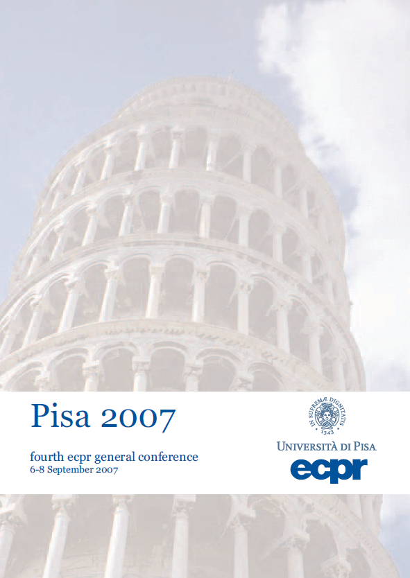 ECPR General Conference Pisa, 06 - 08 September 2007 programme cover image
